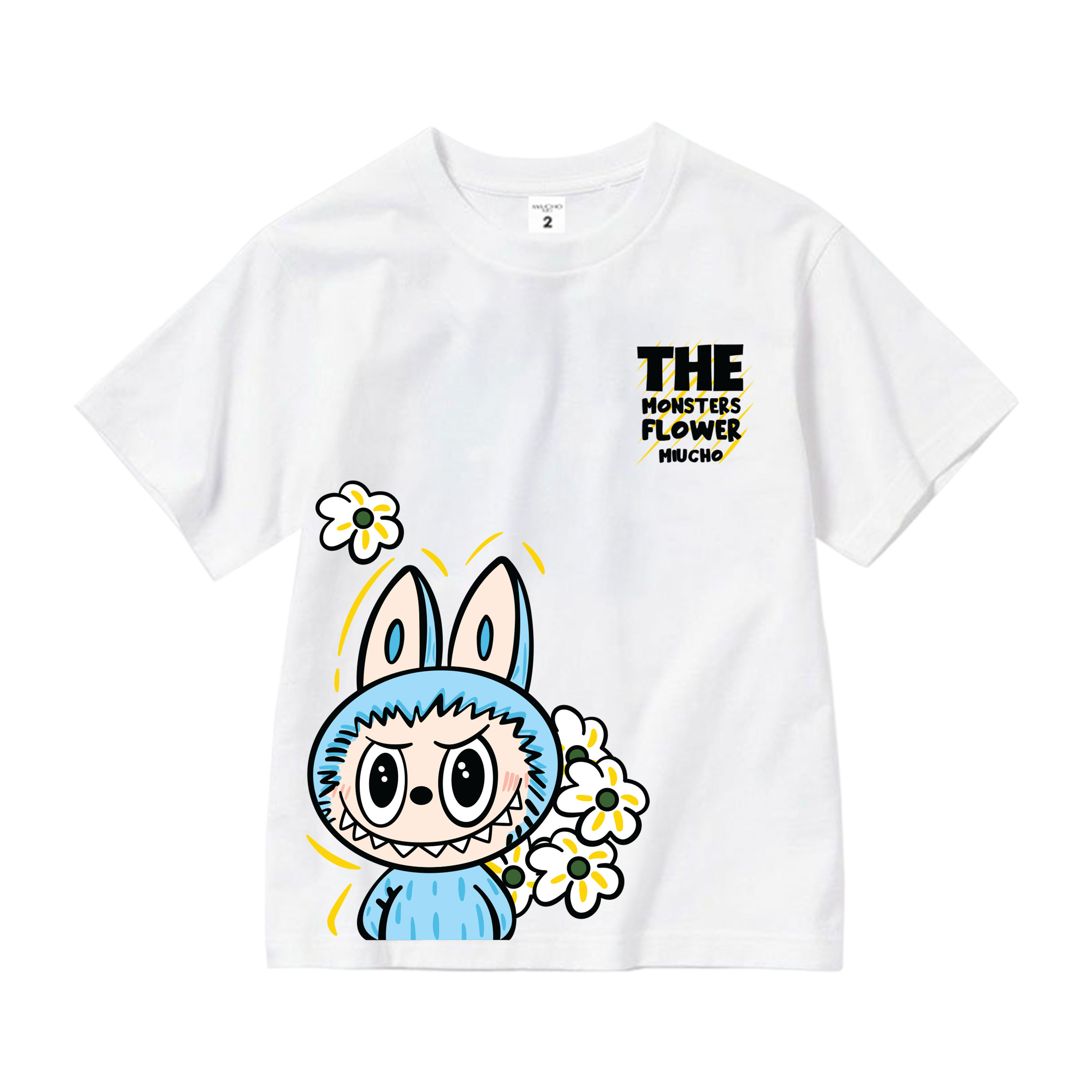 Áo thun bé gái labubu dễ thương nhiều màu sắc AED1465 Miucho Kid vải cotton thoáng mát cổ tròn in graphic_thumbnail_7