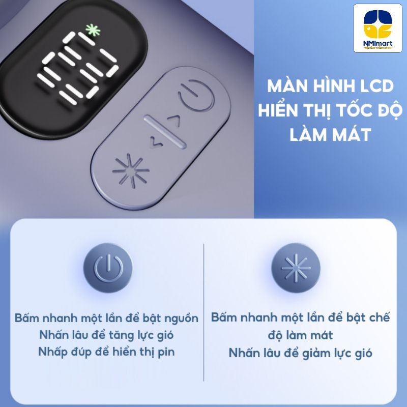 Quạt Cầm Tay Mini NMIMART 100 Mức Gió, Sạc Nhanh, Làm Mát Nhanh Dùng Lên Đến 10 Giờ_thumbnail_6