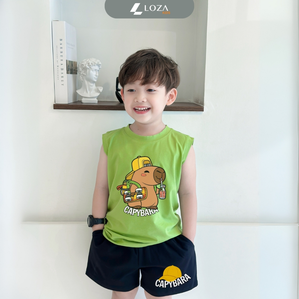Bộ ba lỗ bé trai in hình Capybara đeo cặp - Loza Kids BL347_thumbnail_5