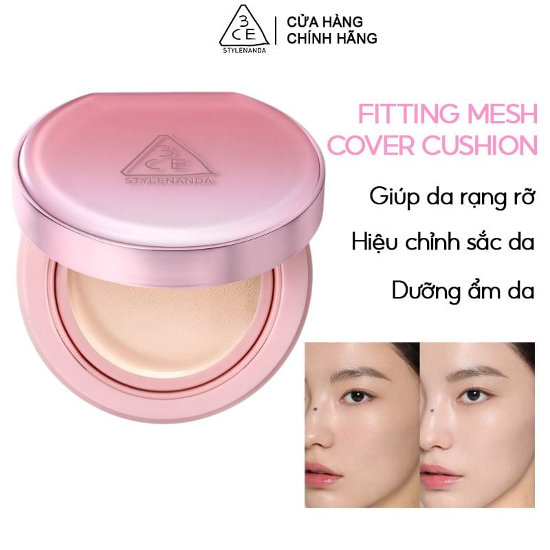 Phấn Nước giúp da sáng tự nhiên 3CE Fitting Mesh Cover Cushion 11g (KHÔNG KÈM LÕI REFILL) N02_thumbnail_4
