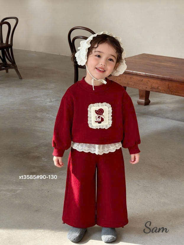 (S108) Set nỉ lót bông màu đỏ Noel hãng TXS