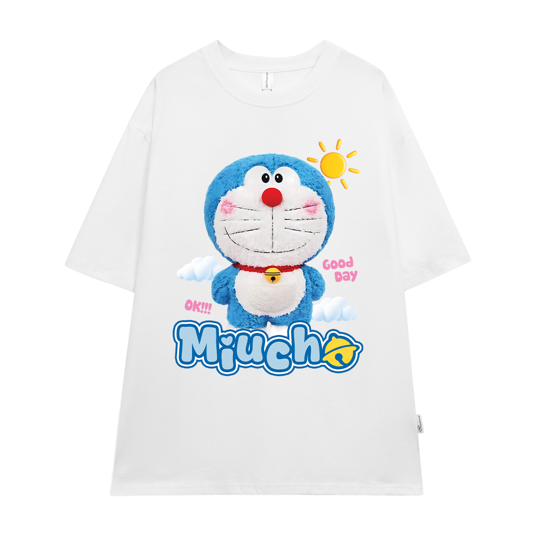 Áo thun nữ form rộng hình mèo máy 2319 Miucho vải cotton 4 chiều thoáng mát unisex in mix_thumbnail_0