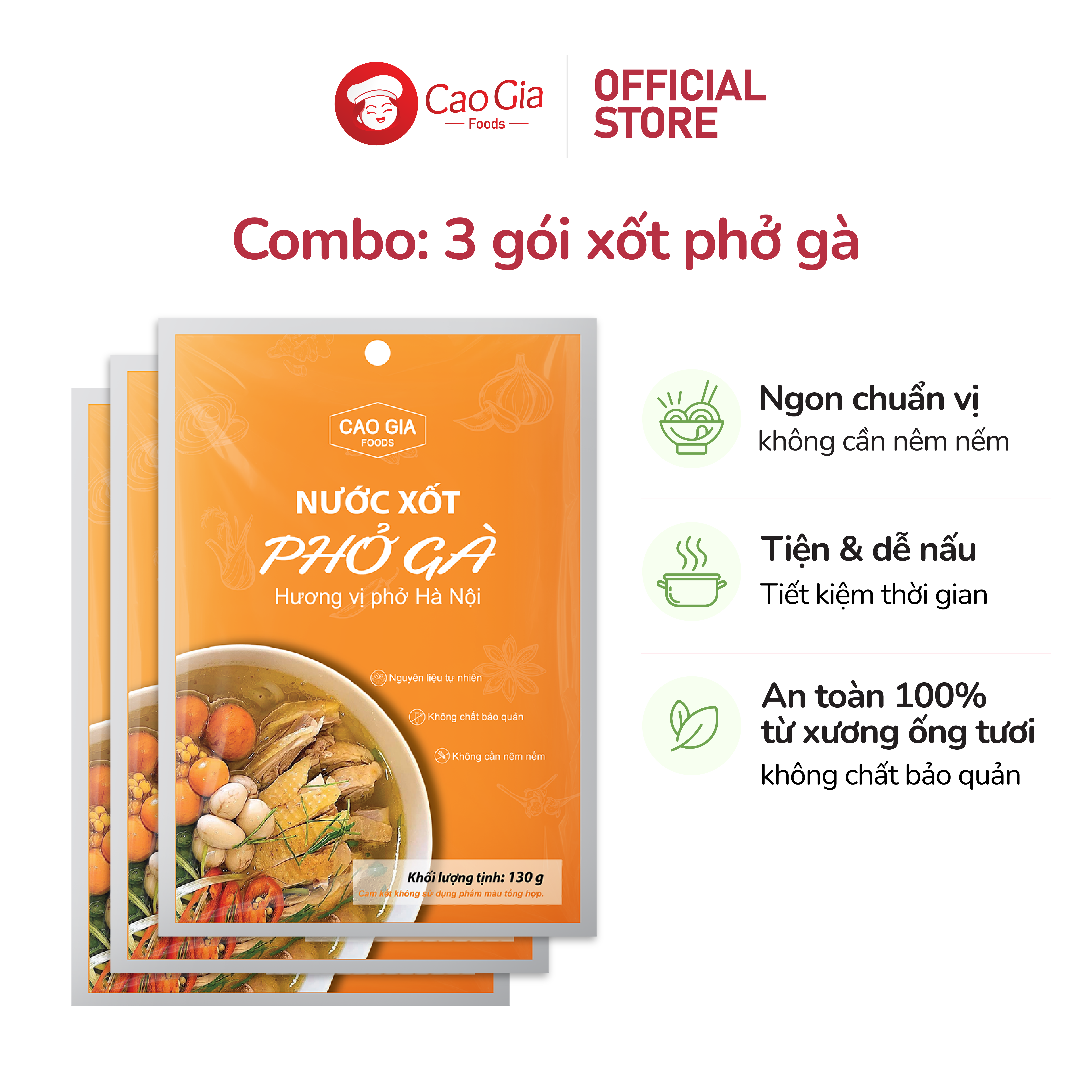 Combo 3 Gói Xốt Phở Gà Hà Nội Chuẩn Vị