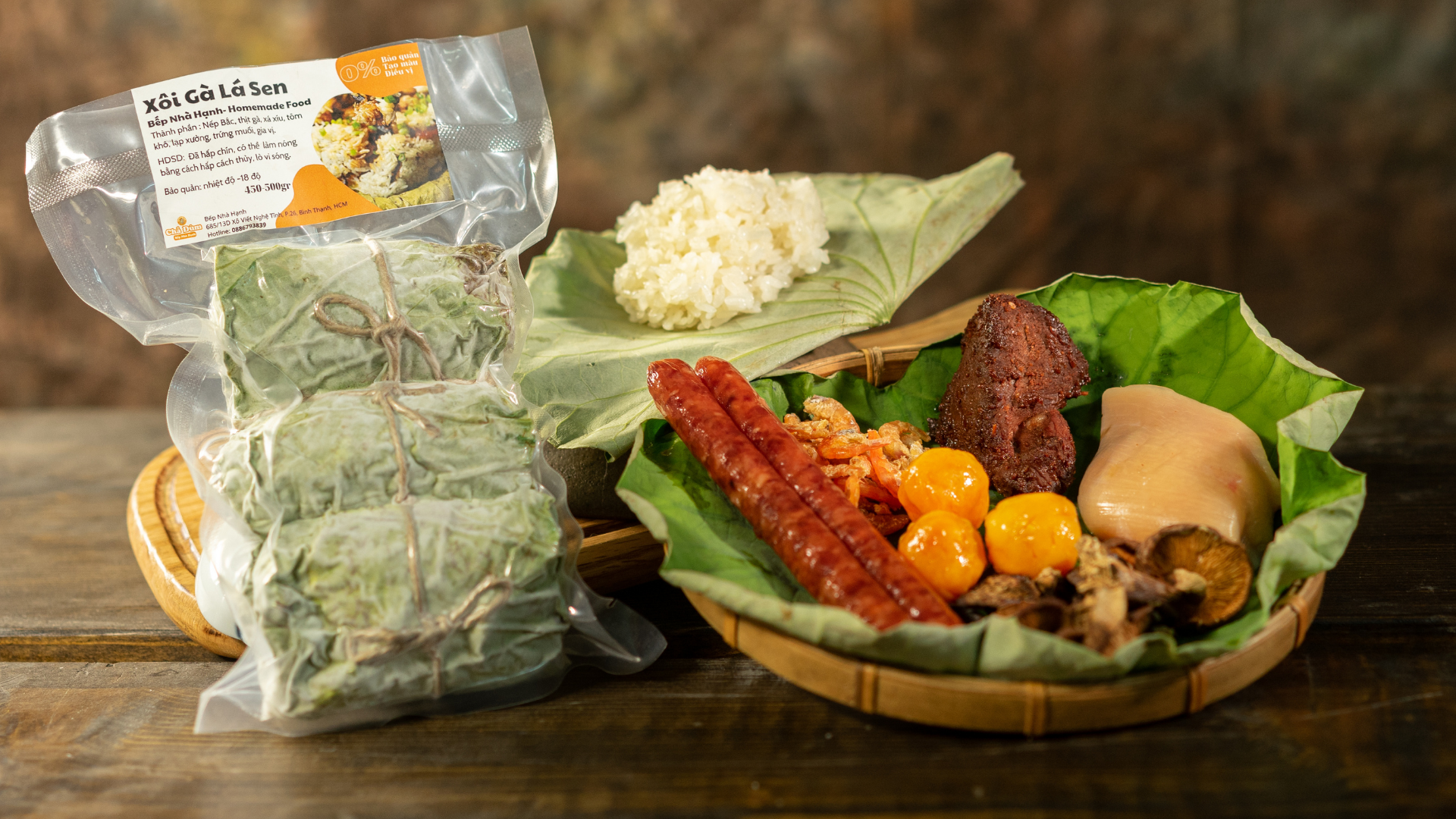 Xôi Gà Lá Sen Bếp Nhà Hạnh: Tinh Hoa Ẩm Thực Miền Nam 550g Thơm Ngon Đậm Đà