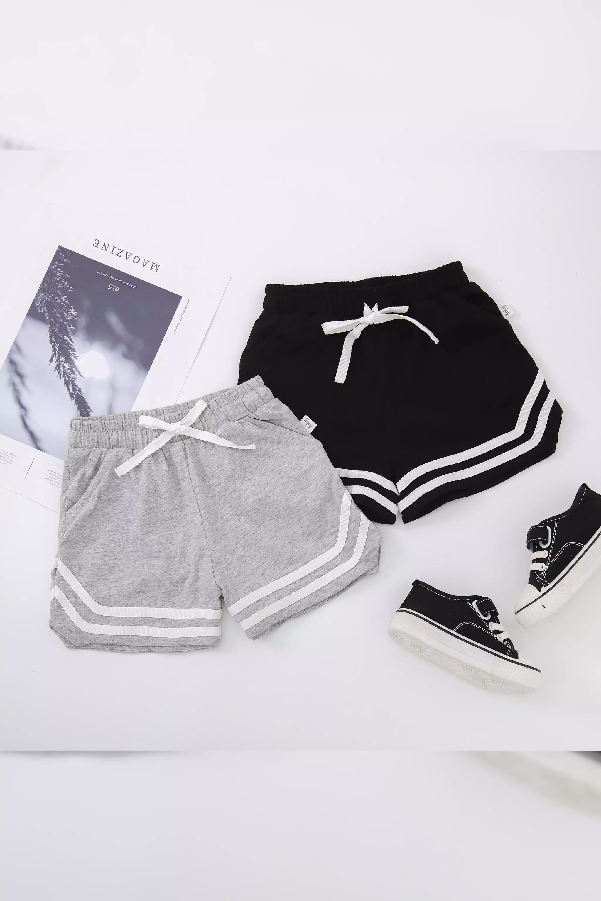 Quần sooc thun phối dây dệt_thumbnail_0