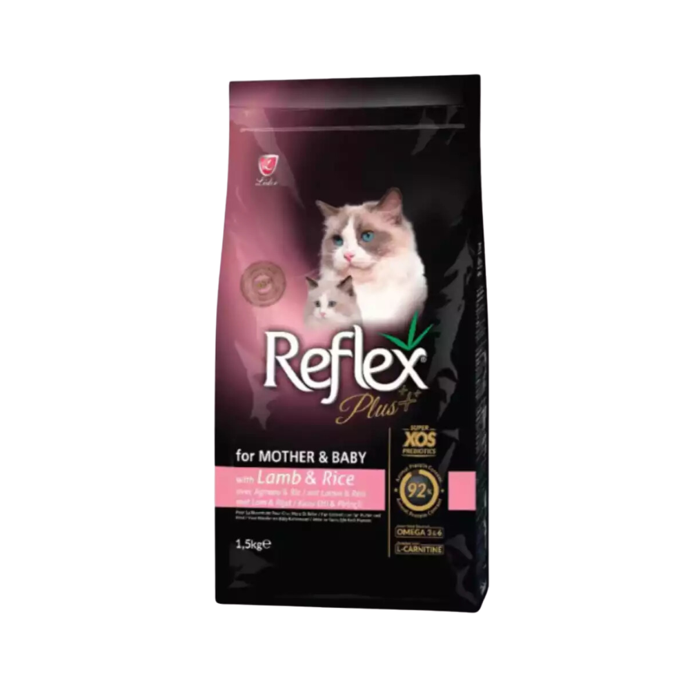 Thức ăn cho mèo REFLEX PLUS MOTHER AND BABY CAT FOOD LAMB AND RICE (Thịt cừu) 1.5KG