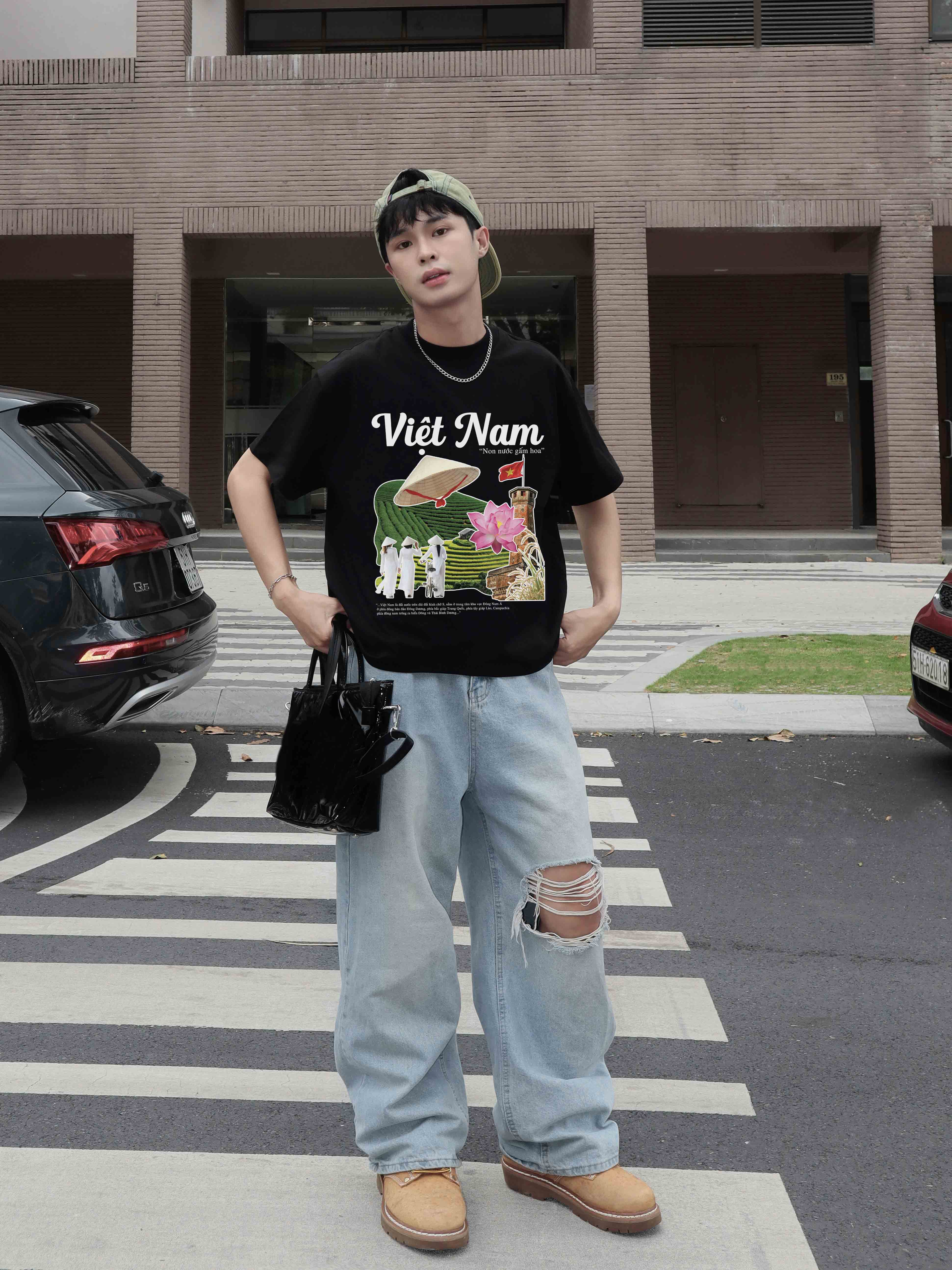 Áo phông local brand Việt Nam tôi yêu form boxy 2179 Miucho Club vải cotton 2c 250gsm cổ tròn in mix_thumbnail_6