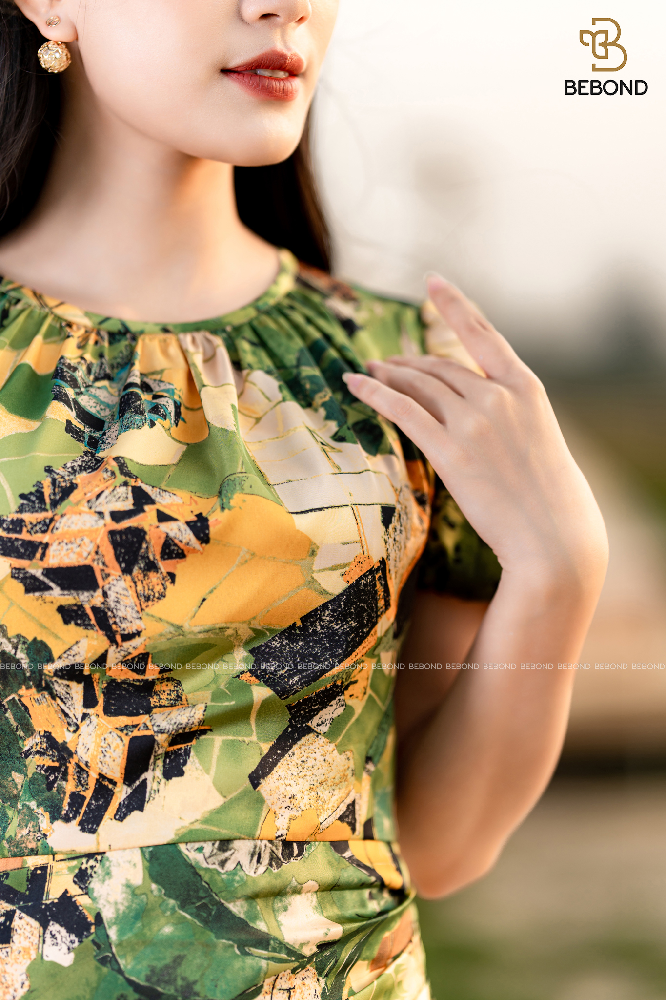 ĐẦM LỤA LATIN HỌA TIẾT HOA XANH. NAOMI DRESS_thumbnail_1