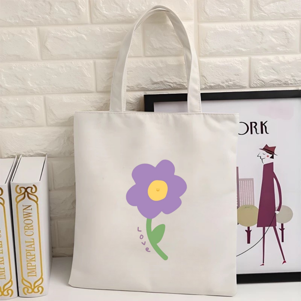 Túi tote vải canvas đeo vai hình nơ, hoa đẹp có khóa kéo và ngăn phụ We Tee - WTU02_thumbnail_7