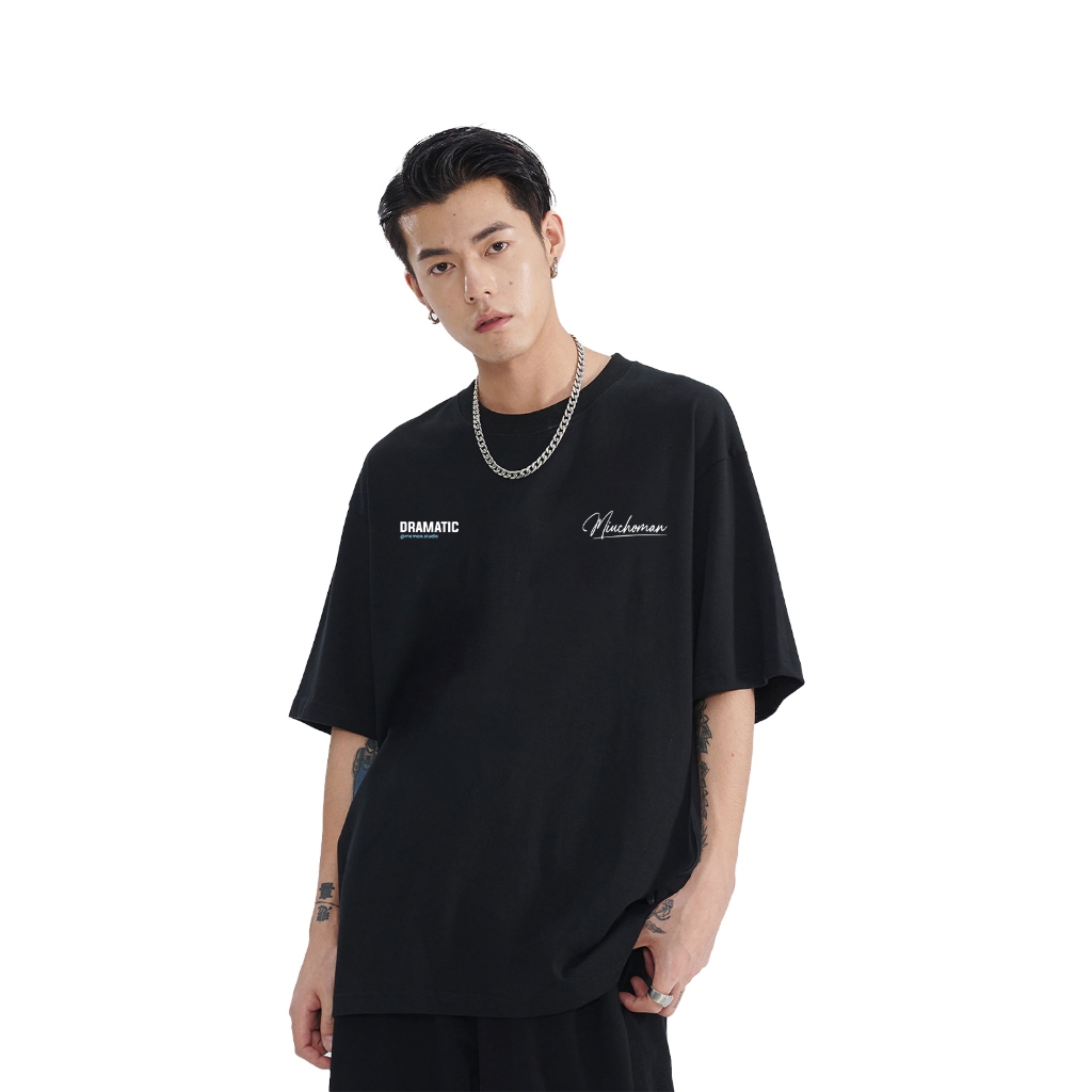 Áo thun nam form rộng ATD383 Miucho Man cotton cổ tròn in typography_thumbnail_5