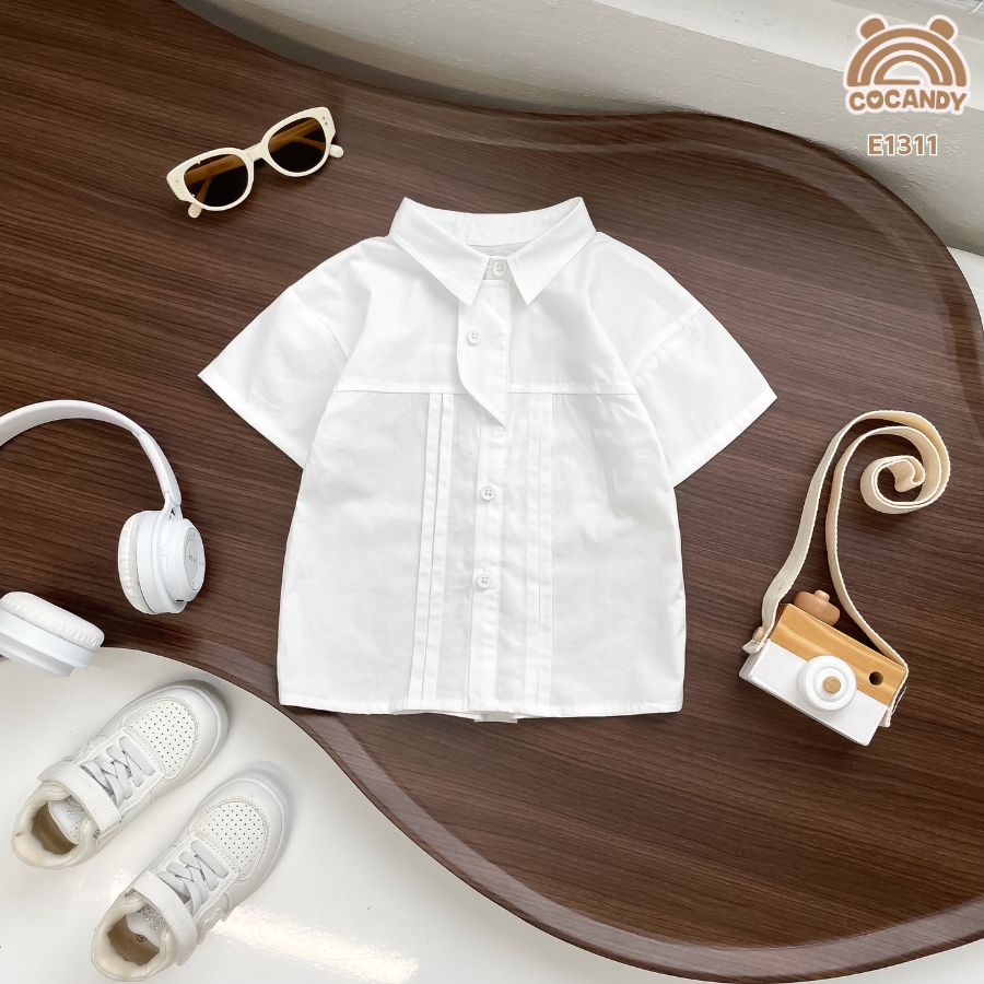 Áo cộc sơ mi TRẮNG 4 ly vạt lệch_thumbnail_1