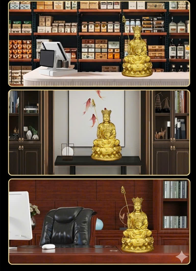 Tượng phật địa tạng vương bồ tát bằng đồng _thumbnail_0