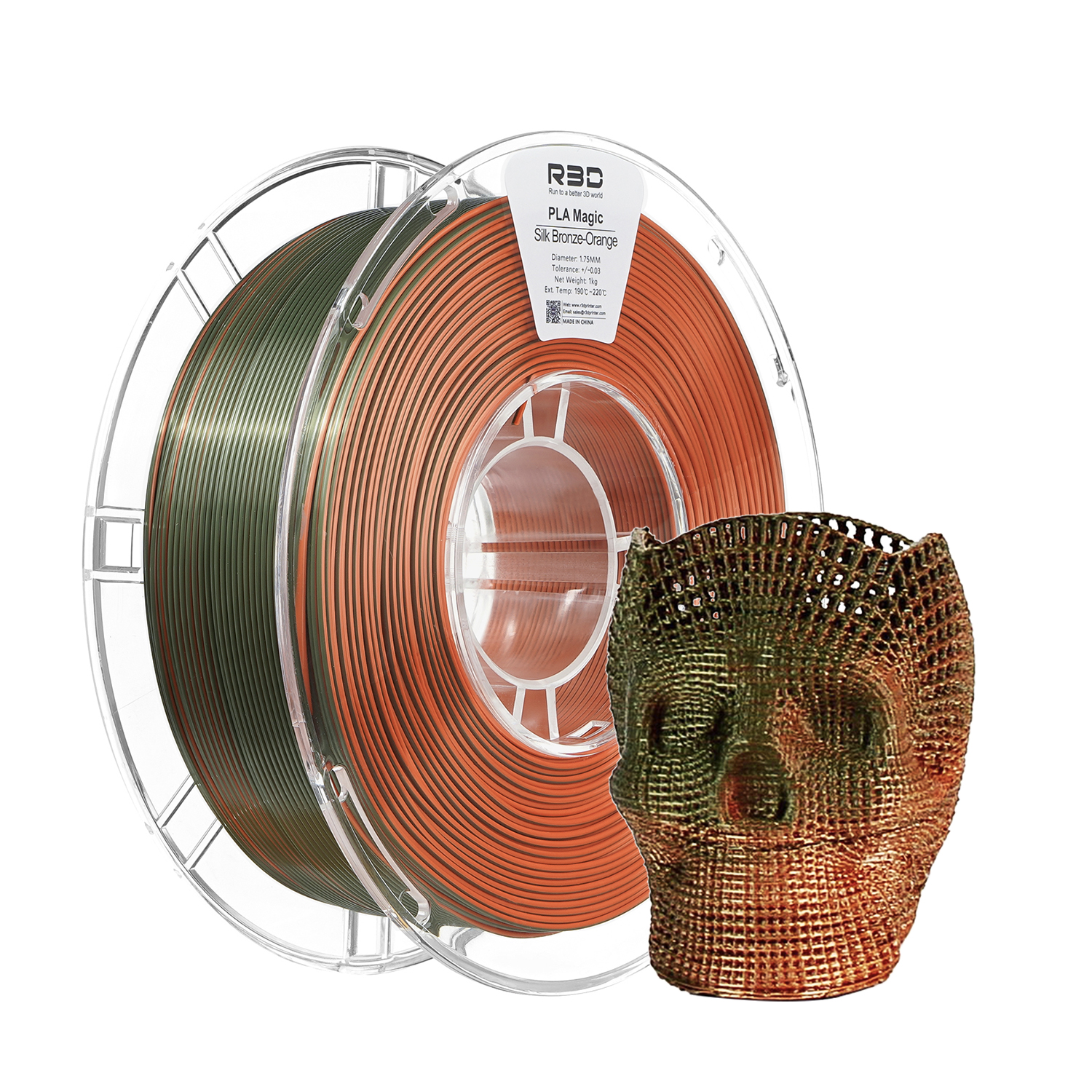 R3D PLA Dual 1kg - Bronze Orange