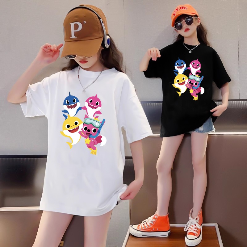 Áo thun bé gái Baby Shark cá mập AED688 Miucho Kid 100% vải cotton thoáng mát basic_thumbnail_6