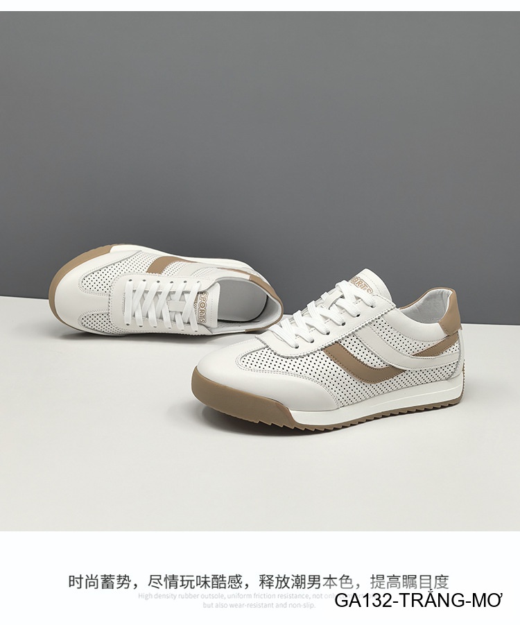 GA132 - Giày Sneaker Nam Phong Cách Hàn Quốc Đế Bằng Thoáng Khí Màu Trắng Xanh Lam & Trắng Mơ_thumbnail_13