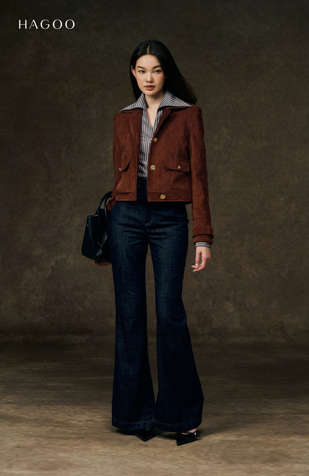 Áo sơ mi cổ nhọn bản cổ liền HAGOO_thumbnail_2