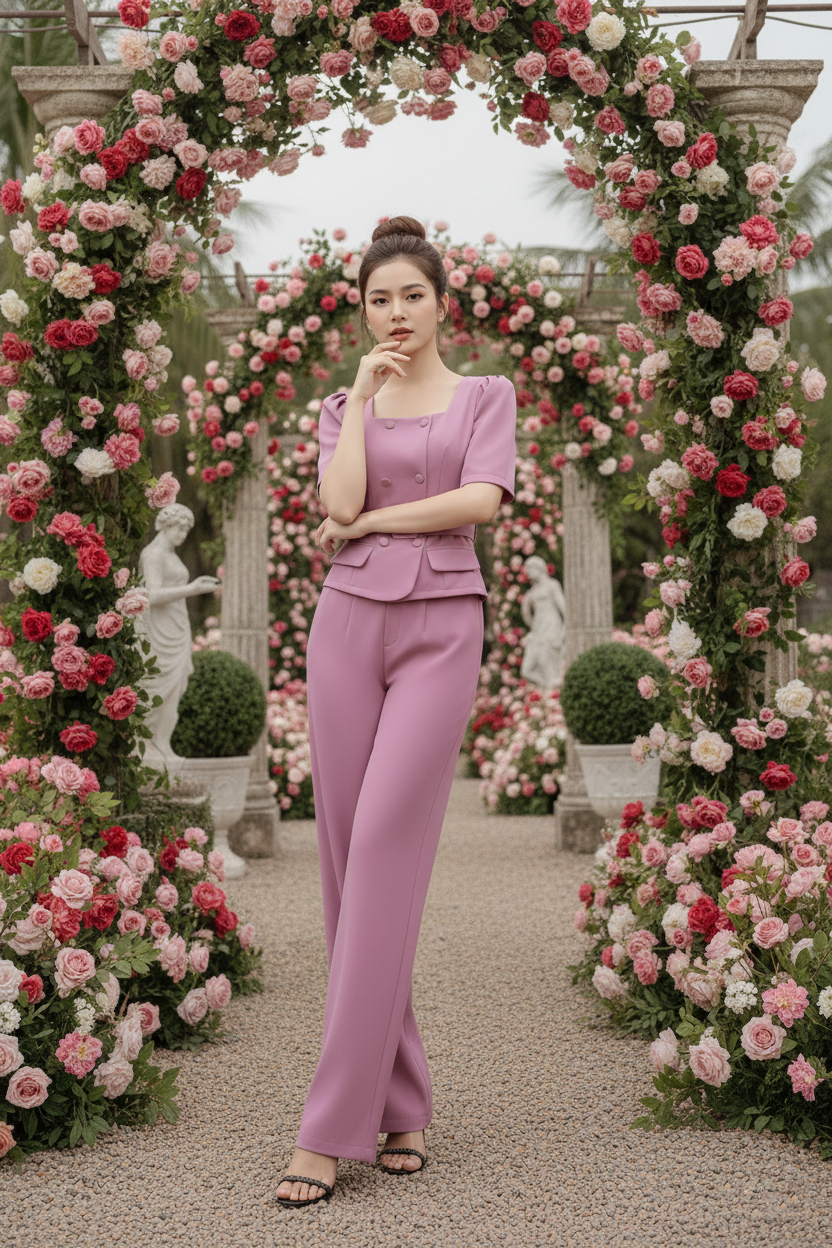 Set bộ quần dài áo cổ U_thumbnail_4