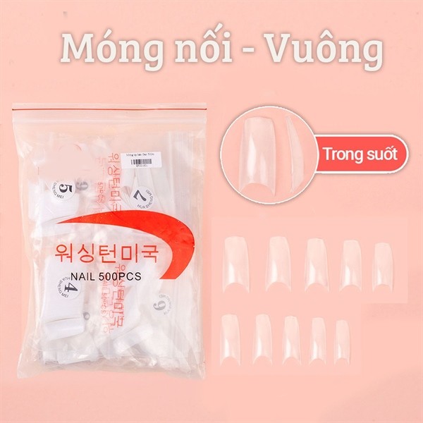 Móng nối (típ) - vuông - trong - HSM xịn