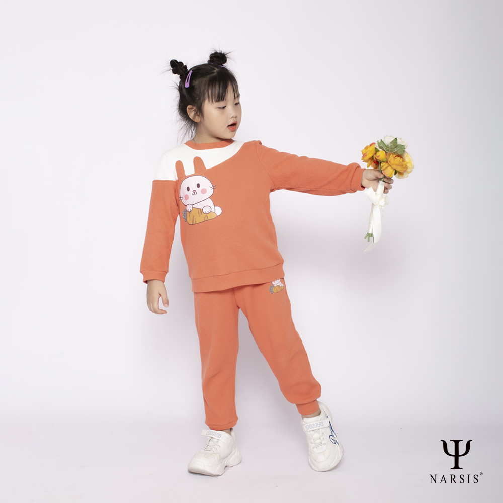 ĐỒ BỘ QUẦN ÁO THU ĐÔNG DÀI TAY CHO BÉ GÁI NARSIS CHẤT LIỆU COTTONN HOA TIẾT HÌNH CON THỎ DỄ THƯƠN..._thumbnail_2