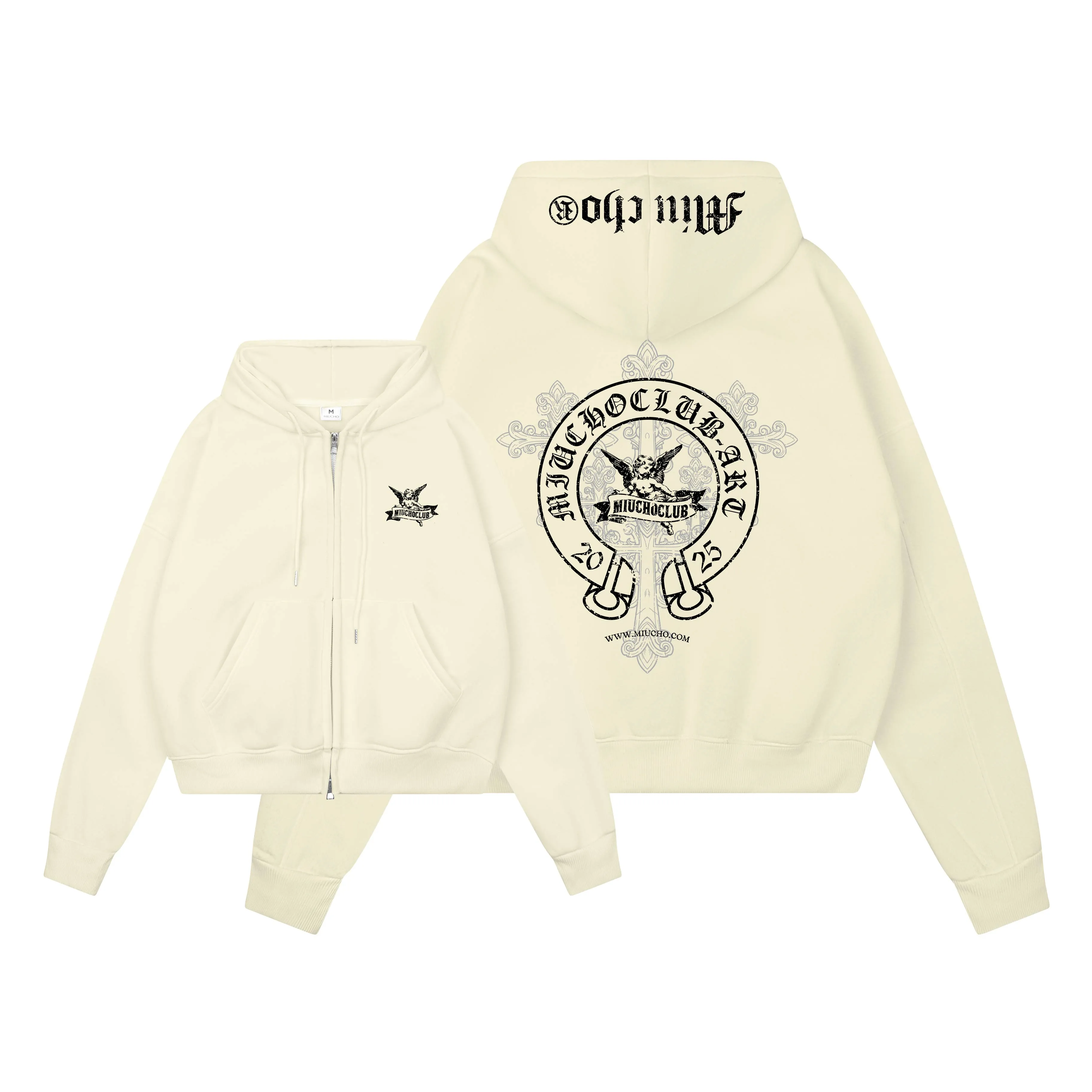 Áo hoodie zip form boxy street style 2578 Miucho chất vải nỉ bông mềm mại thoáng mát in mix_thumbnail_12