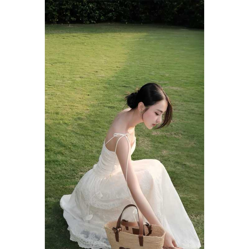 Máy maxi 2 dây thêu hoa dáng dài, đầm maxi voan tơ thêu hoa dáng dài Logastore_L207_thumbnail_2