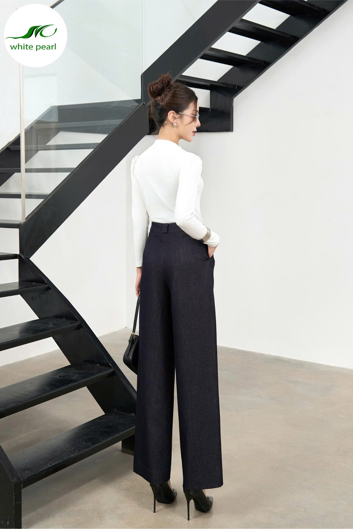 Quần suông bò đai D Thời Trang Công Sở Nữ Cao Cấp White Pearl_thumbnail_2