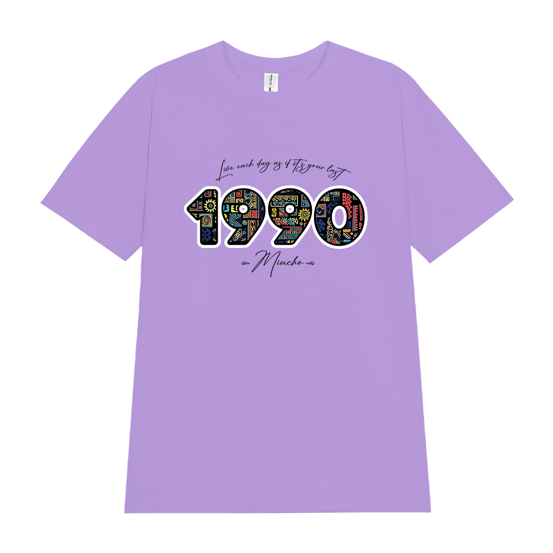 Áo thun nữ in năm sinh 1990 form vừa regular vải cotton 4c thoáng mát ARD1777 Miucho Chic in mix_thumbnail_11