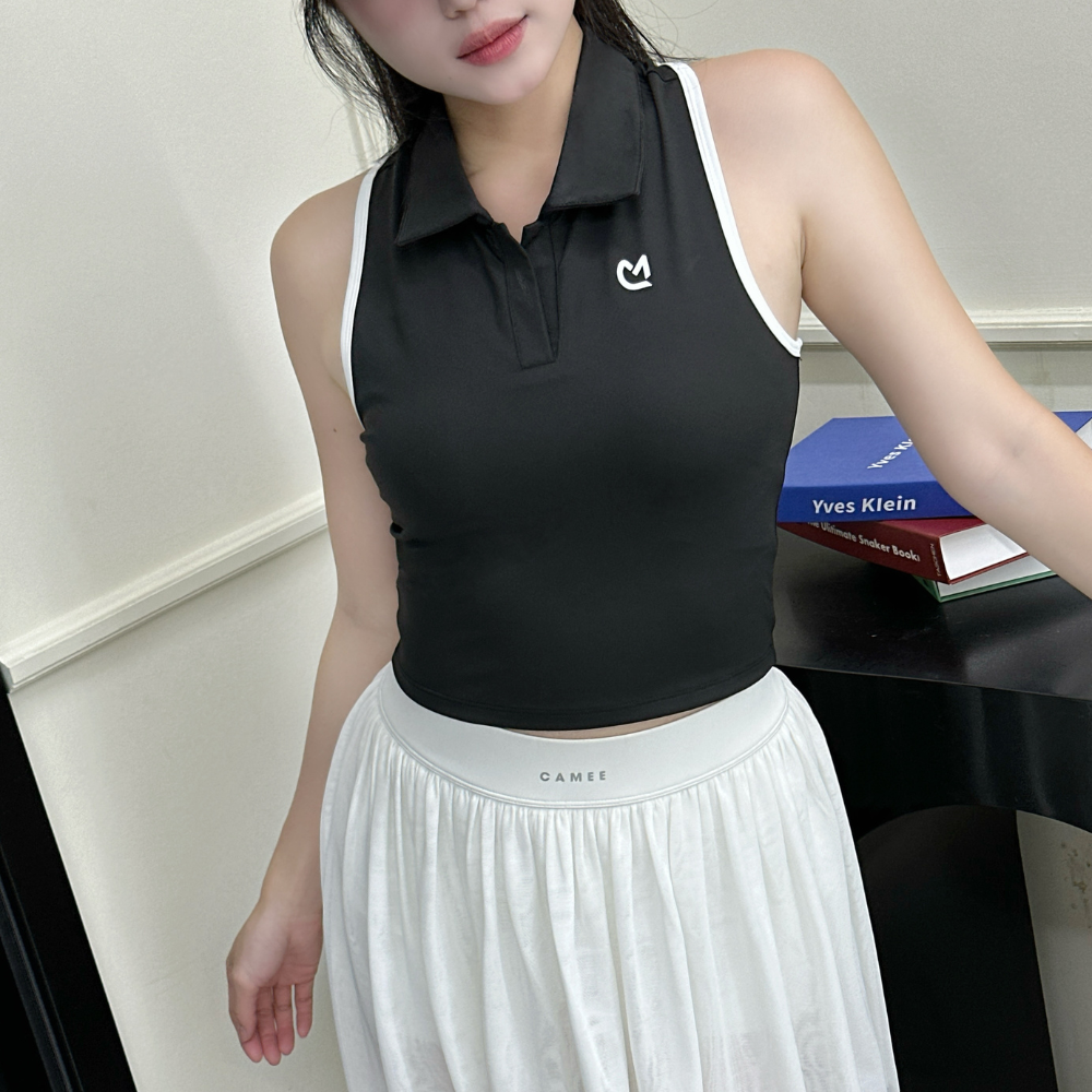 Set Áo Ba Lỗ Đen Mix Váy Lưới Trắng