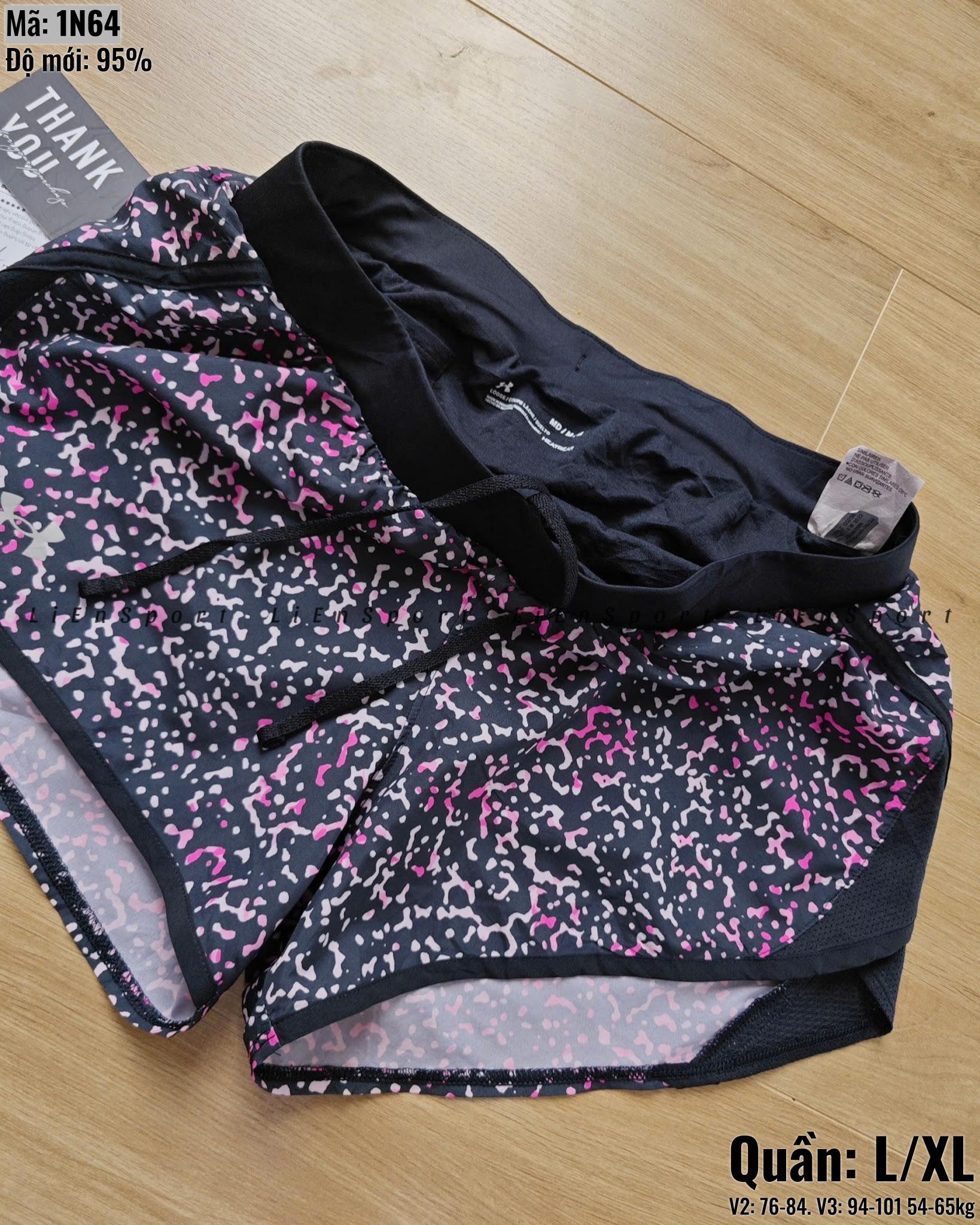 Under Armour Quần short thể thao Nữ Size L XL Đen xám hồng chấm bi Auth 2nd Dáng suông rộng Lớp lót chip Vải lưới thoáng khí Cạp chun dây rút Polyester thấm hút Phù hợp gym chạy bộ Mã:1N64_thumbnail_3