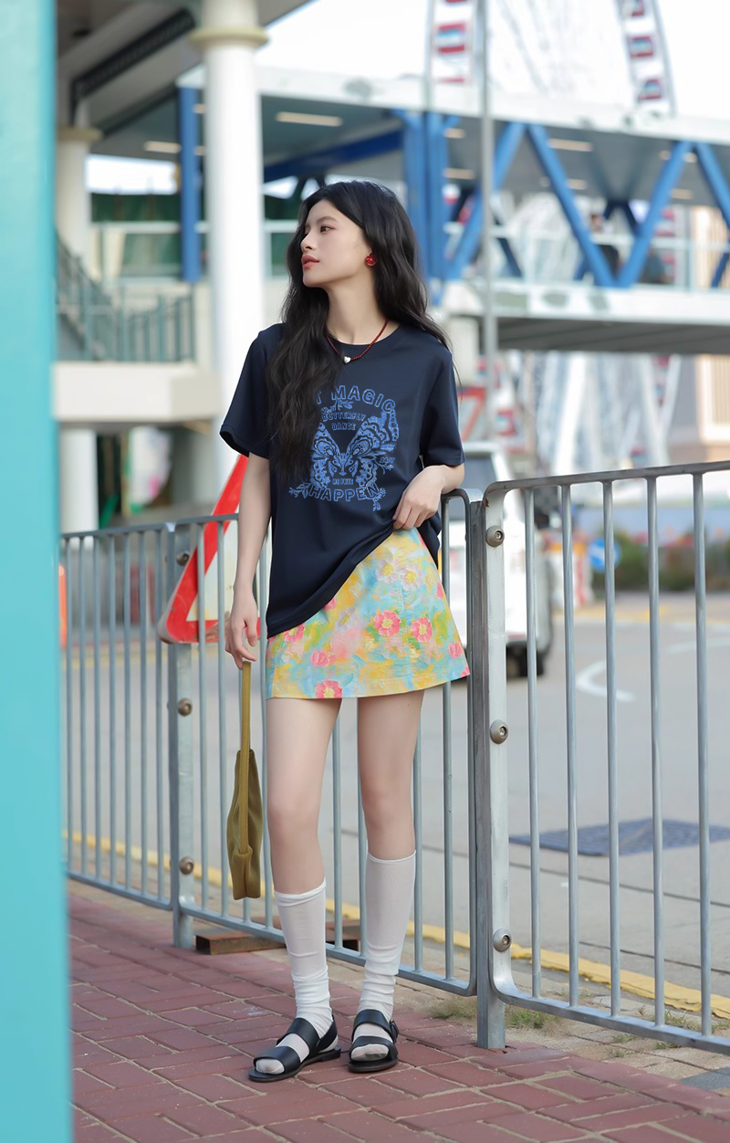 Áo thun nữ form regular ARD2413 Miucho Chic vải cotton thoáng mát phong cách cổ điển in mix_thumbnail_6