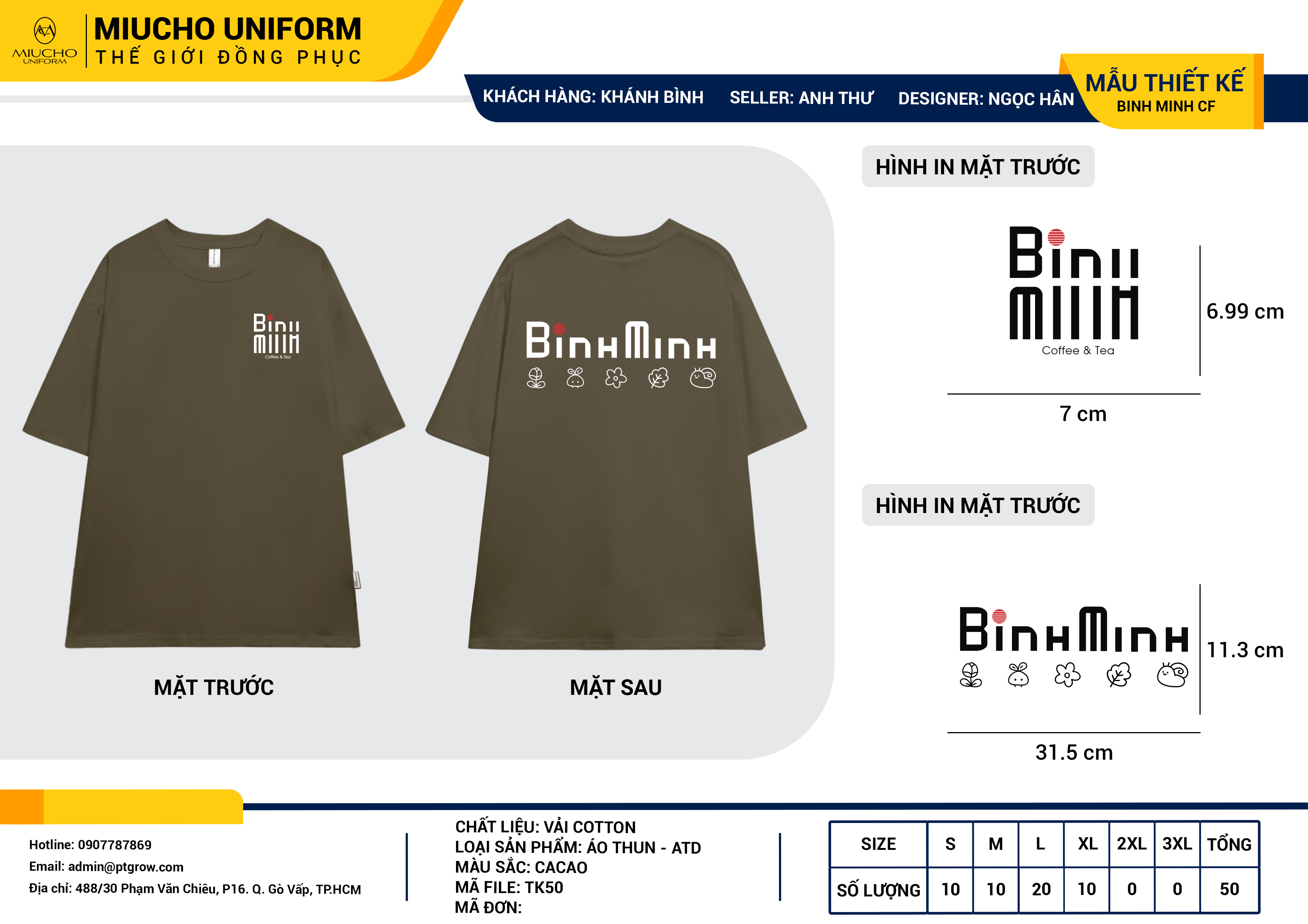 Áo thun thiết kế như nhu cầu TK50