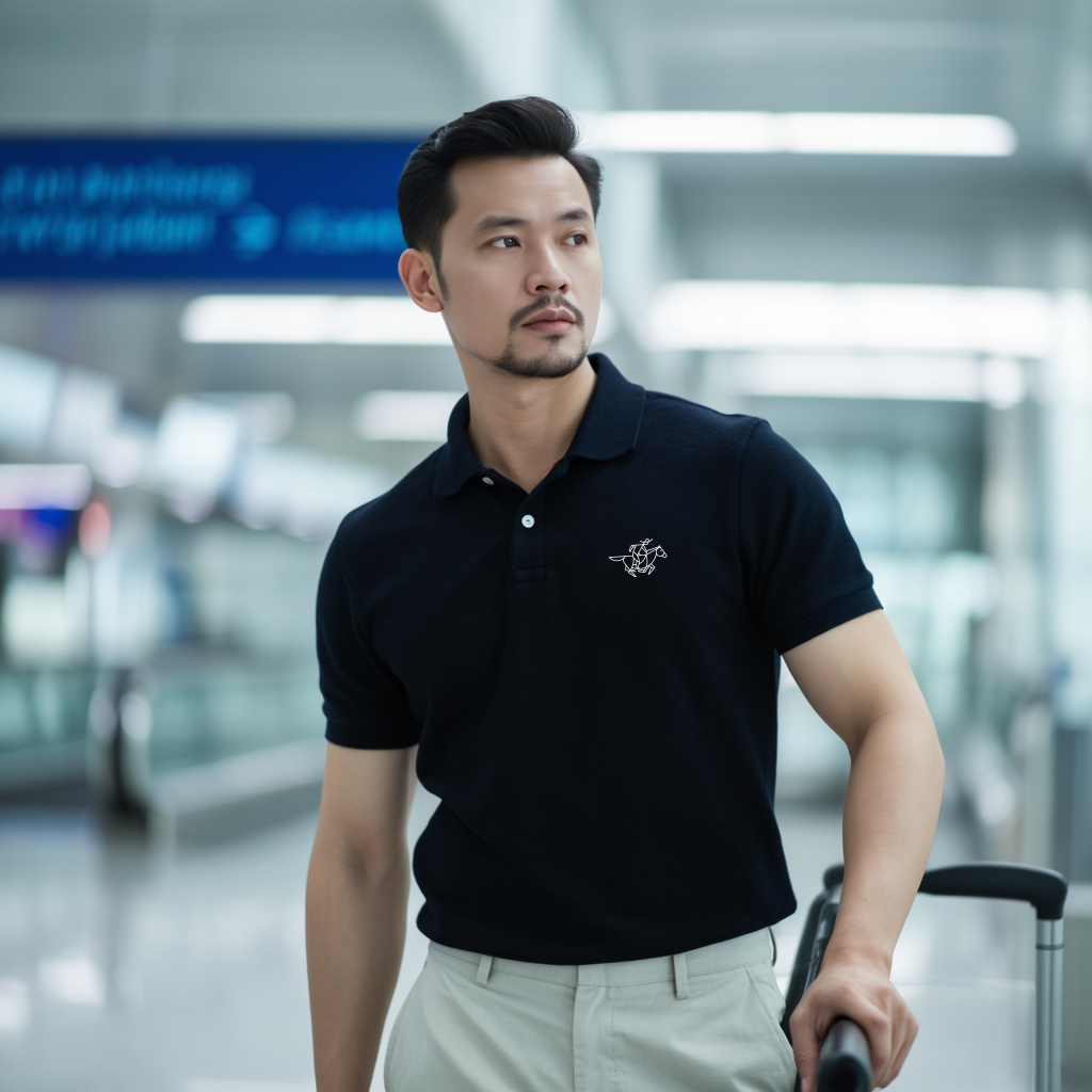 Áo polo nam form vừa PLCSD2431 Miucho Iconic vải polyester đứng form chống nhăn in artwork_thumbnail_5