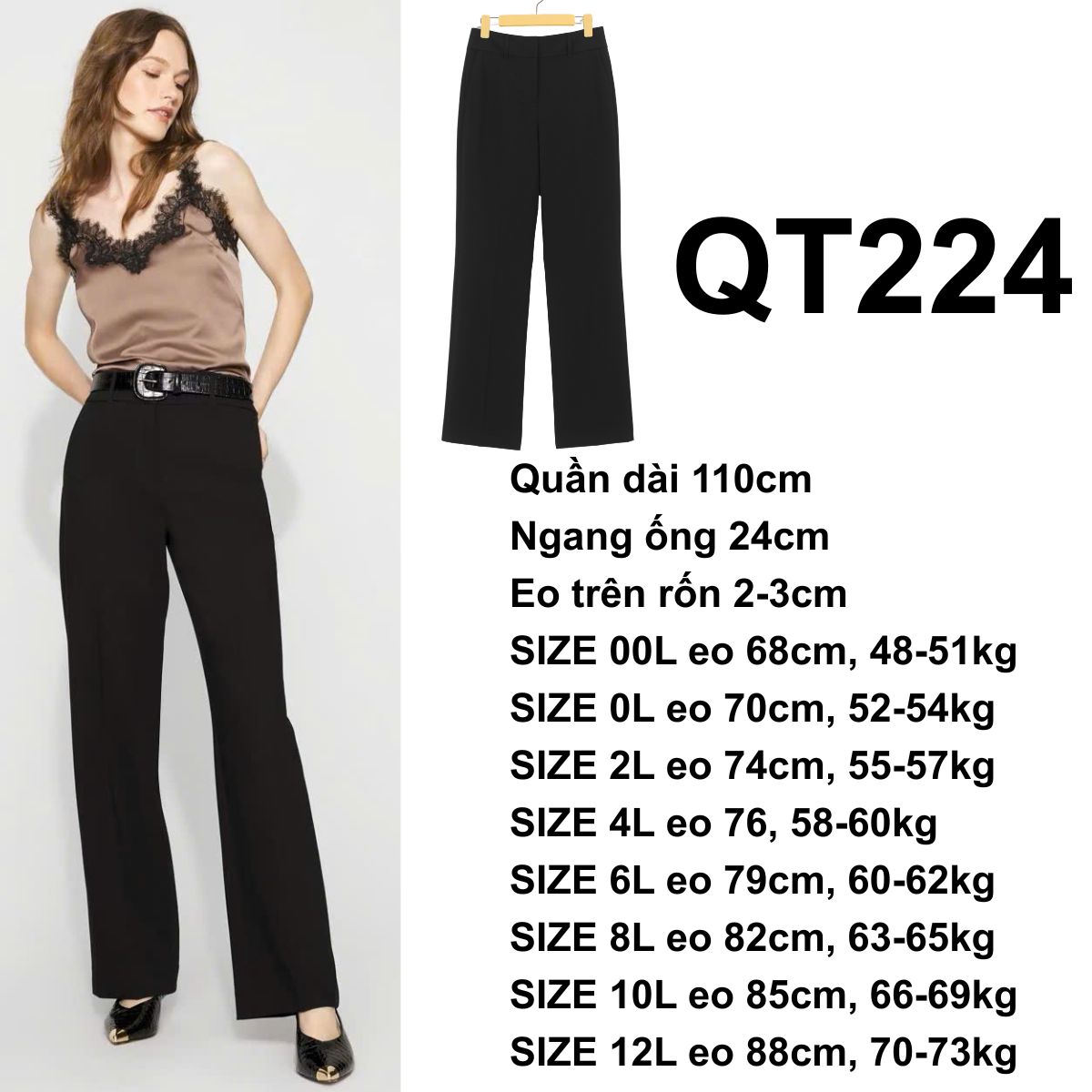 QT224 - Quần tây đen