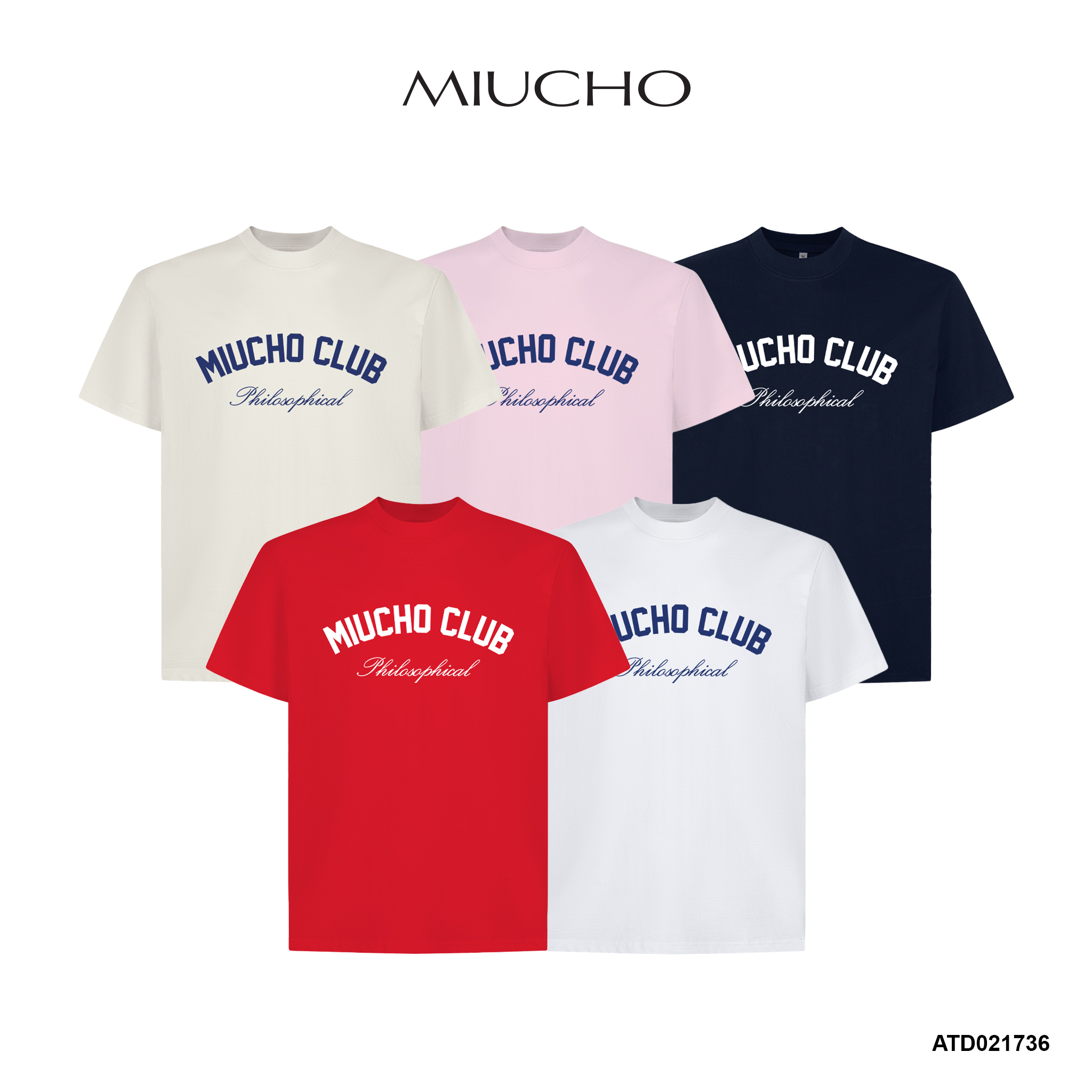 Áo phông local brand form rộng vải cotton 2c 250gsm 1736 Miucho Club in basic