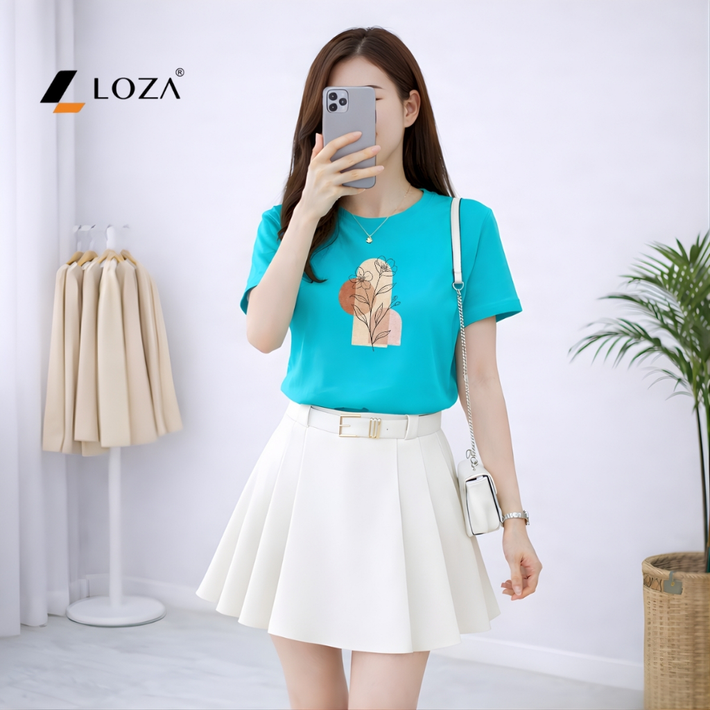 [Form vừa] Áo phông nữ dáng vừa hình cành hoa - Loza VT8469_thumbnail_4