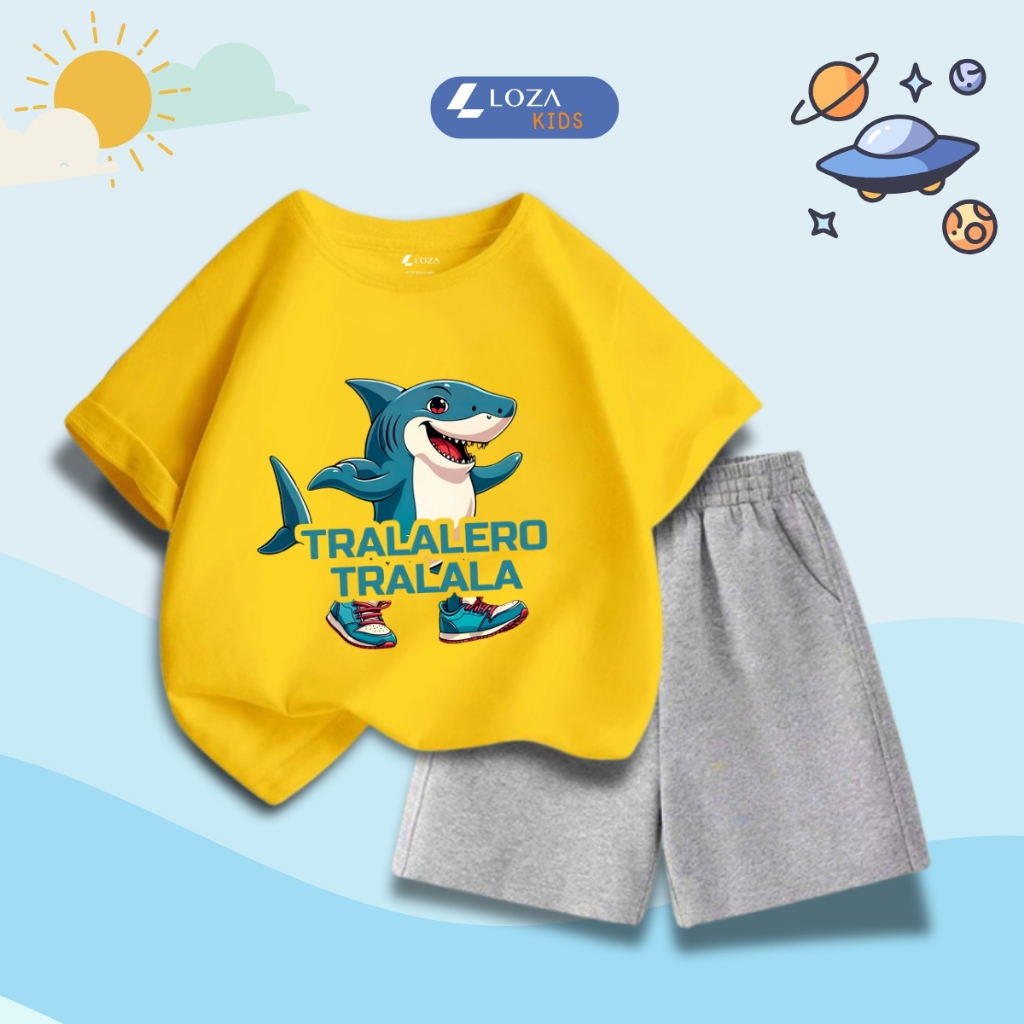 Bộ đồ bé trai in hình Tralalero Tralala -  Loza Kids SB386