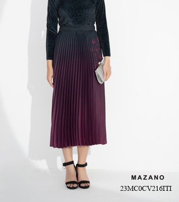 Chân váy xoè vải Tuytxi dập ly dáng dài