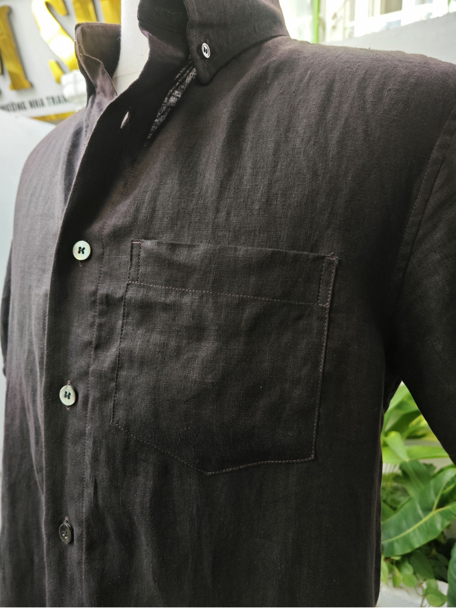 Sơ mi 100% linen tay ngắn cổ kiểu Đức_thumbnail_4