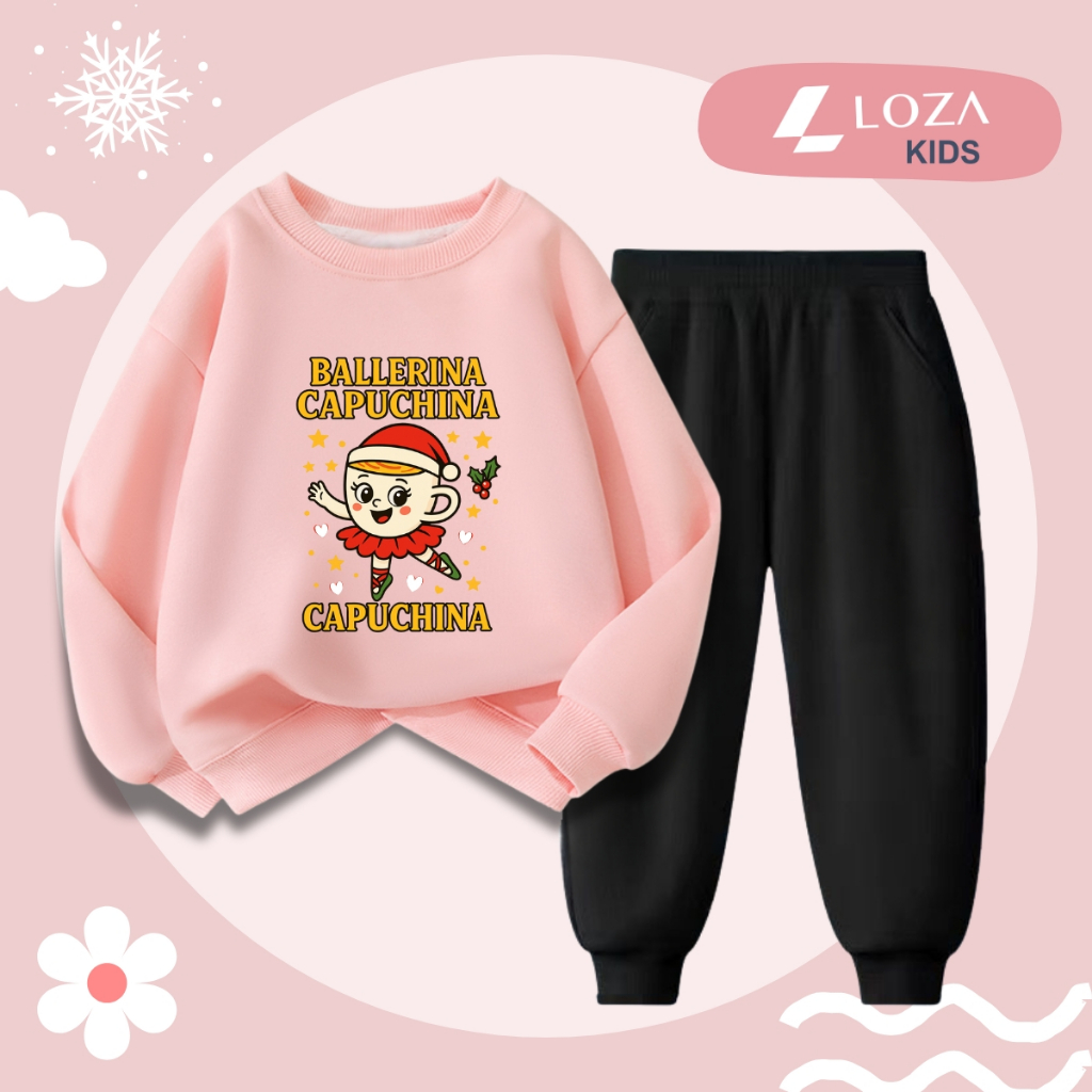Set bộ nỉ bé gái in hình Brainrot Ballerrina Cappuccina - Loza Kids BI522_thumbnail_0
