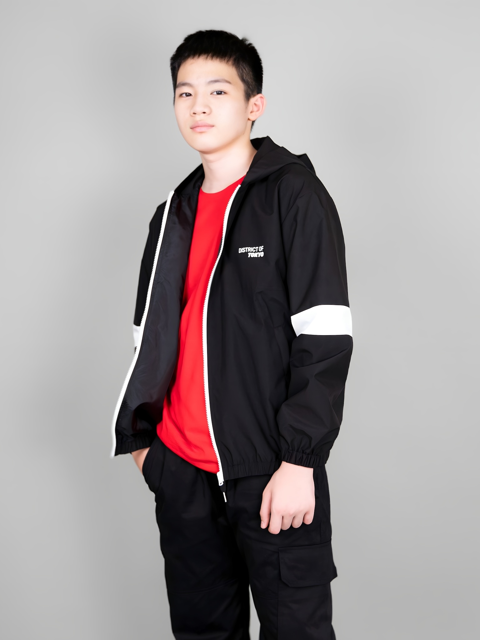 Áo khoác gió phối tay trắngin chữ TOKYO