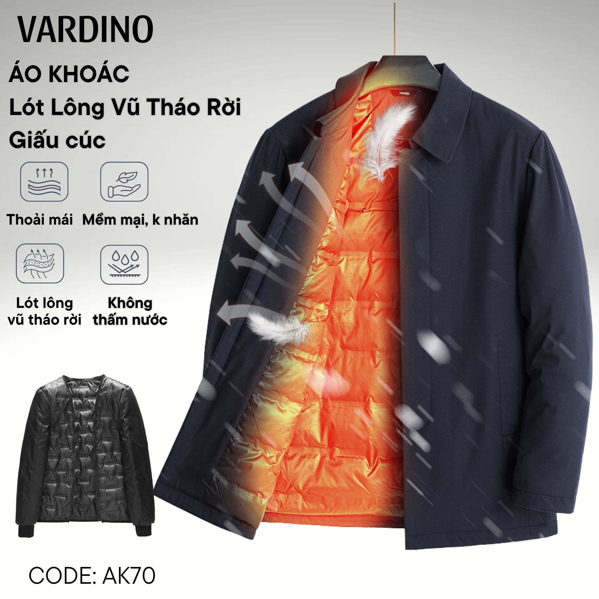 Áo khoác lông vũ tháo rời Vardino AK58_thumbnail_4