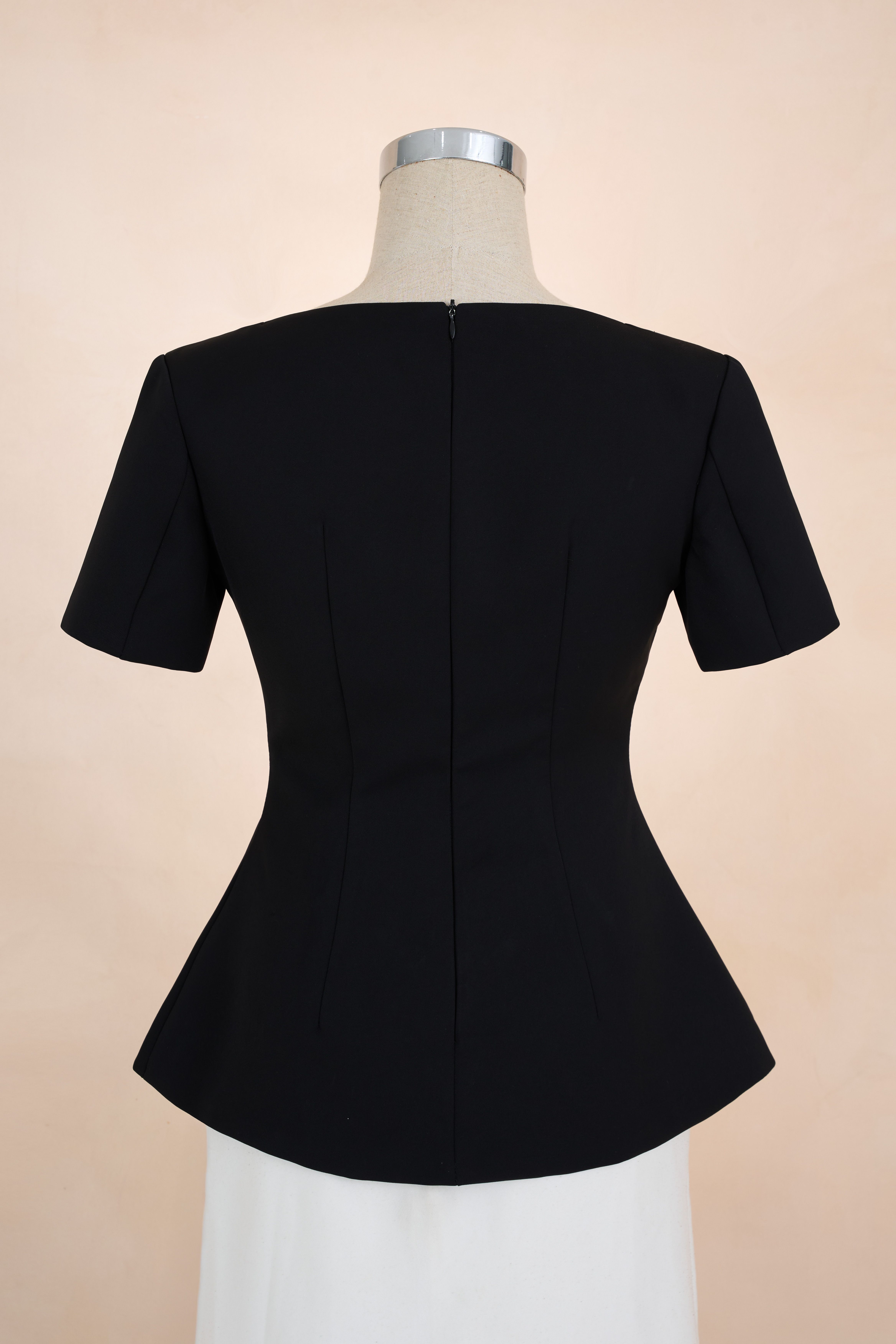 Áo PL Cổ Vuông Cúc Đồng Tay Ngắn