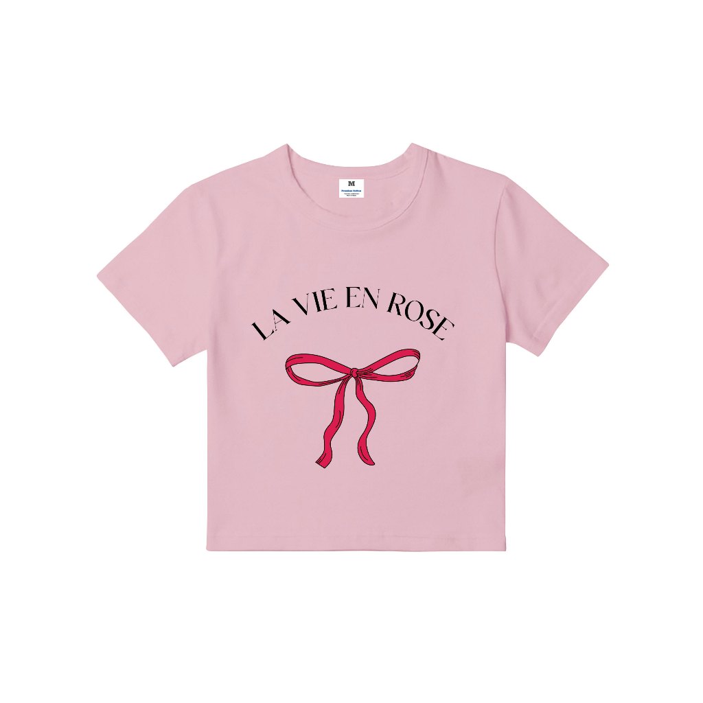 Áo croptop nơ xinh form ôm CRD1219 Miucho tay ngắn vải cotton thoáng mát cổ tòn in mix_thumbnail_9