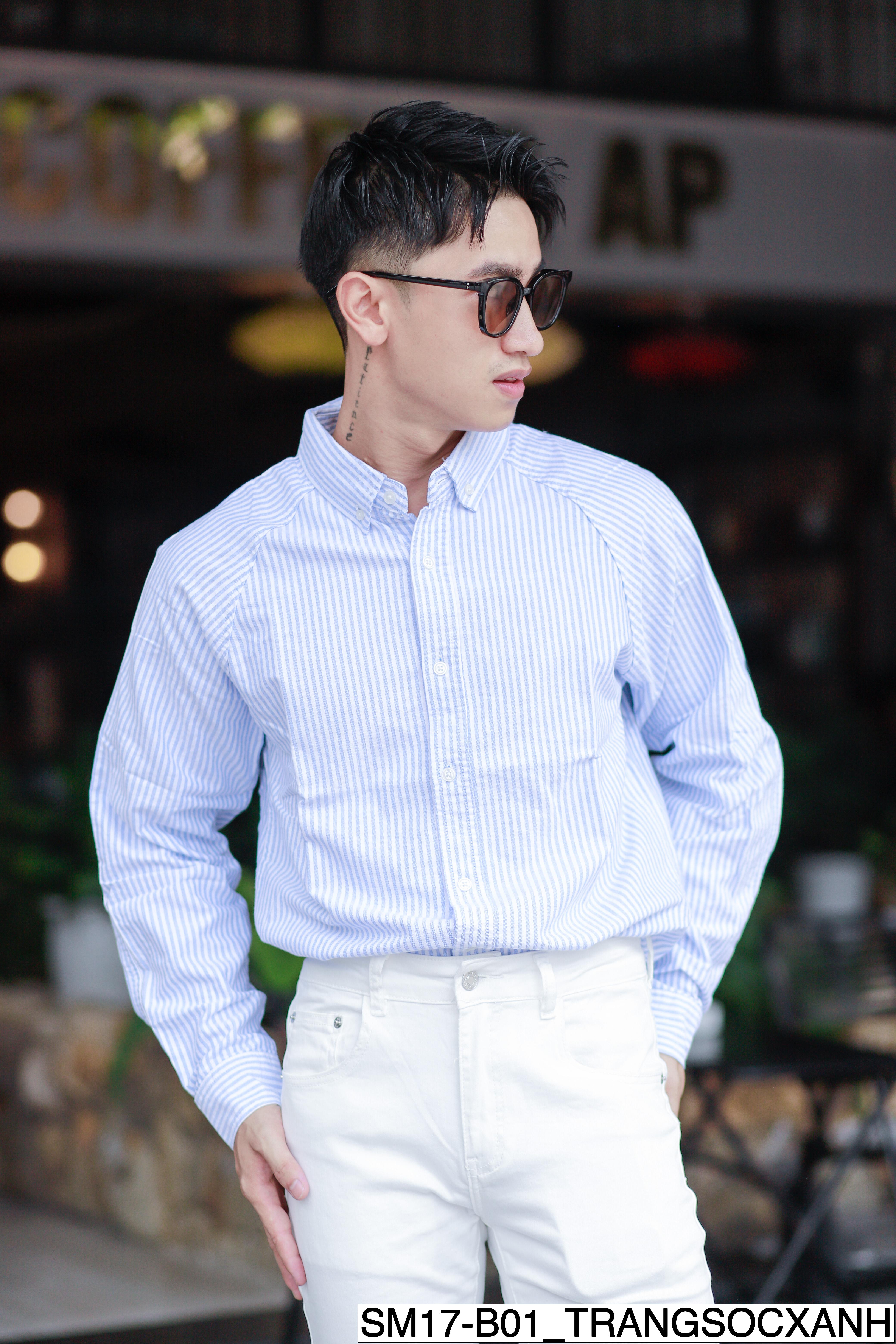 B01 SM17 - Áo sơ mi nam button-down cổ điển