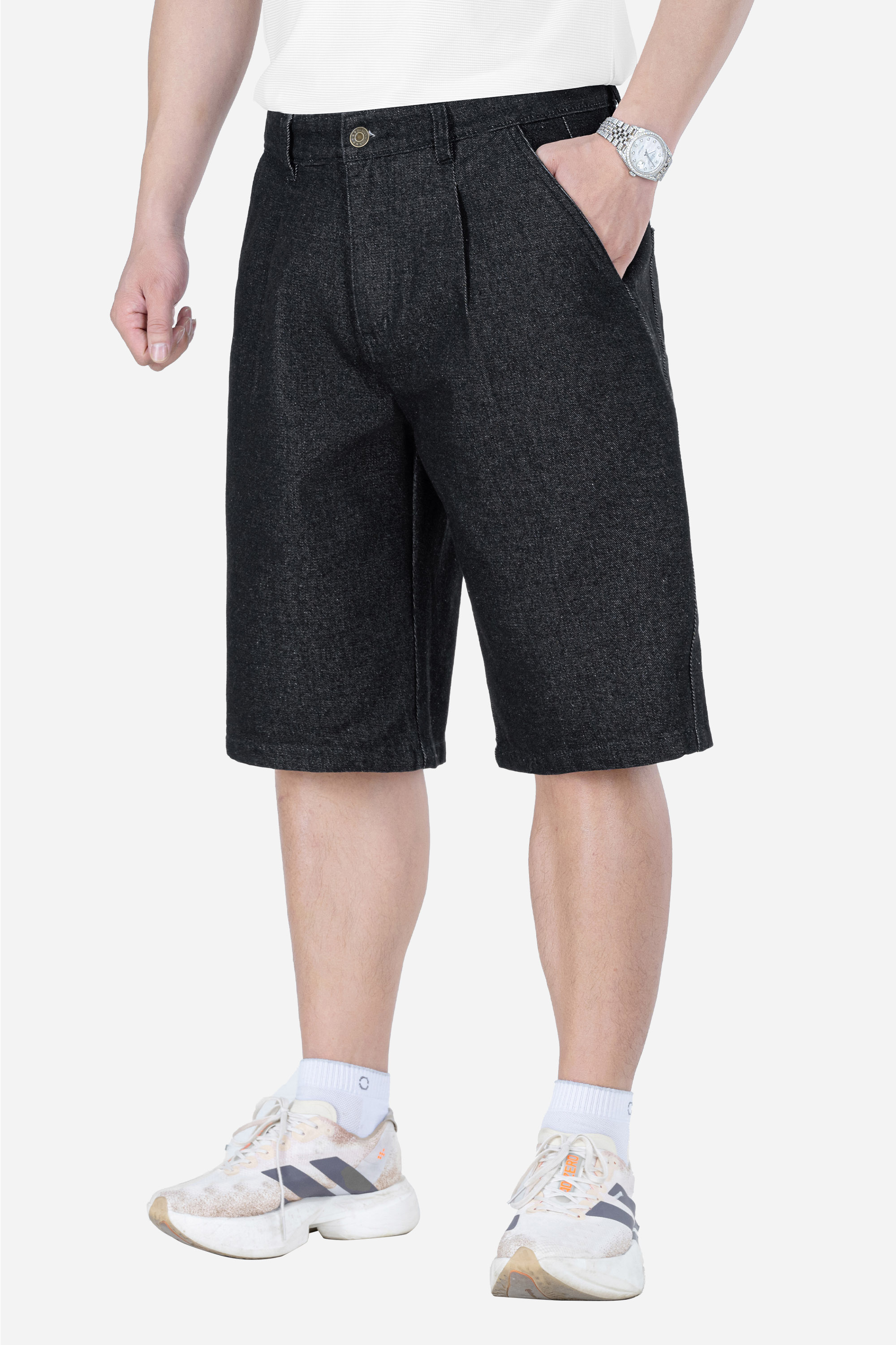 Quần Soọc Jeans 1 Li Nam Trung Niên ANCHI Chất Liệu Cafe Dáng Suông Túi Chéo Màu Xanh Nhạt_thumbnail_19