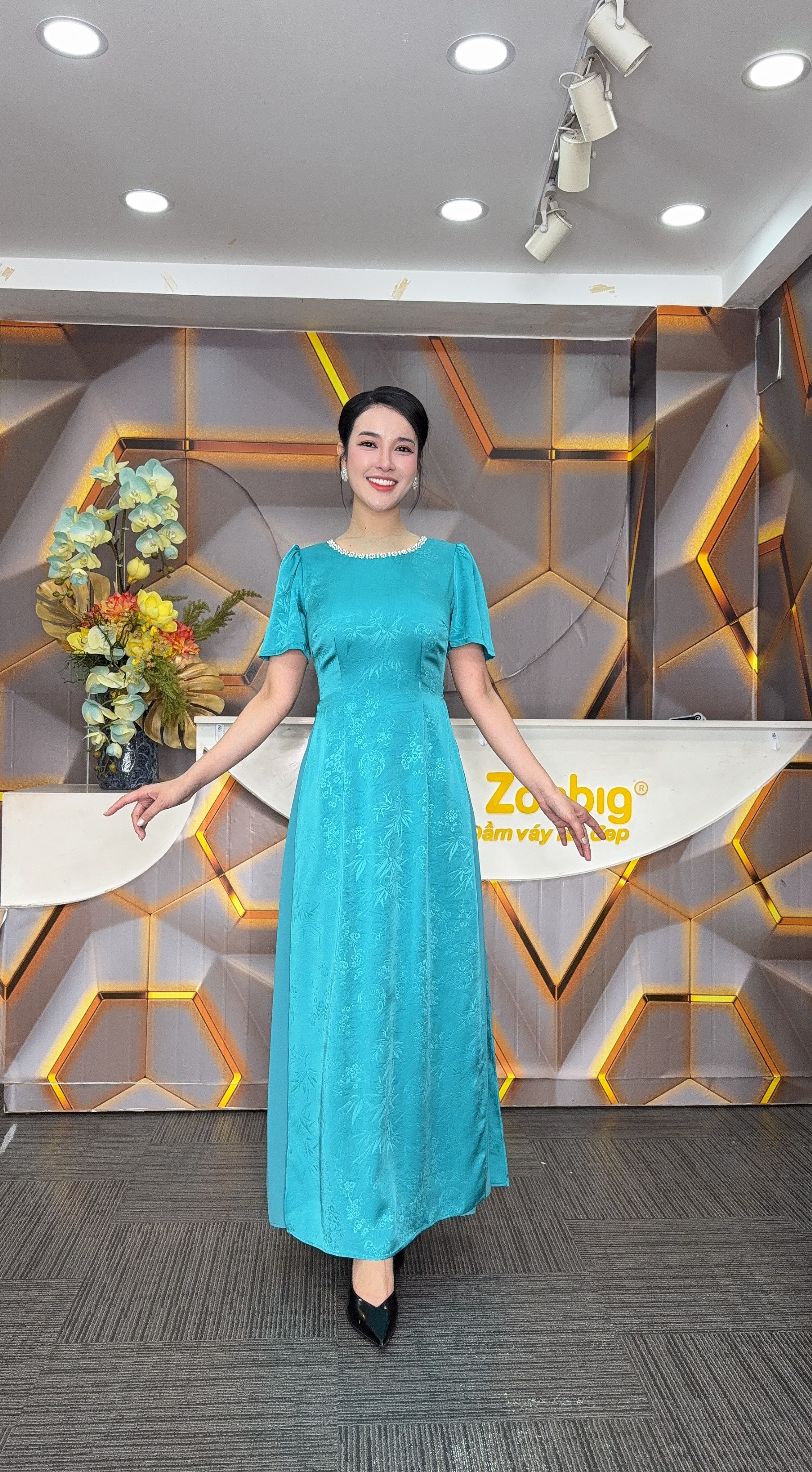 Đầm giả áo dài - Y1950 - Thương hiệu Zonbig