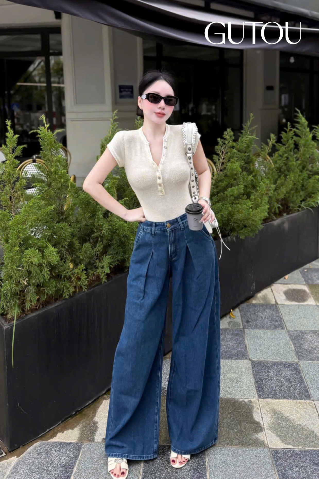 [ GUTOU ] Quần Jean Suông Melly Classic