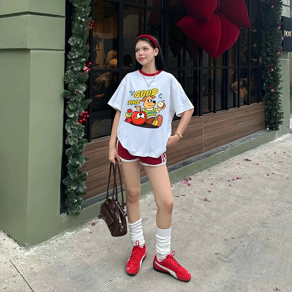 Áo thun boxy phối cổ Gấu táo đỏ Miucho 3153_thumbnail_4