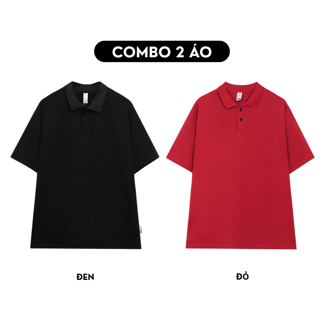 Áo polo trơn form rộng cotton PLT01 Miucho cổ trụ in basic_thumbnail_7