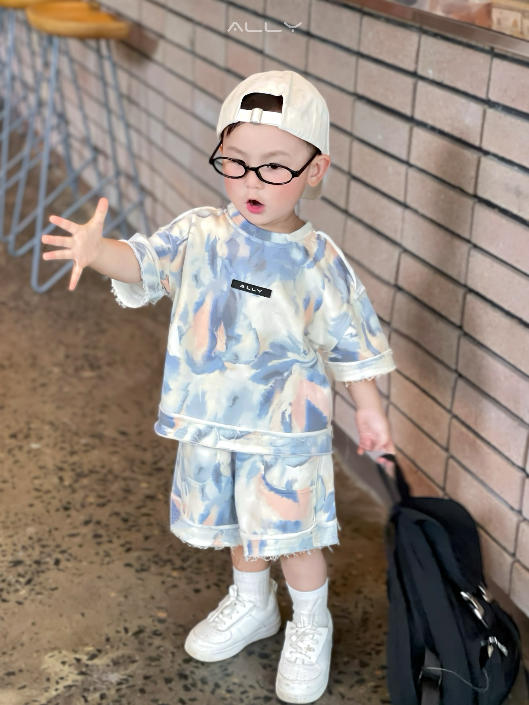 Bộ quần áo Ally thun cotton bé trai loang màu pastel_thumbnail_1